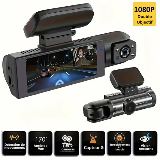 Caméra De Voiture Avec Double Objectif 1080P