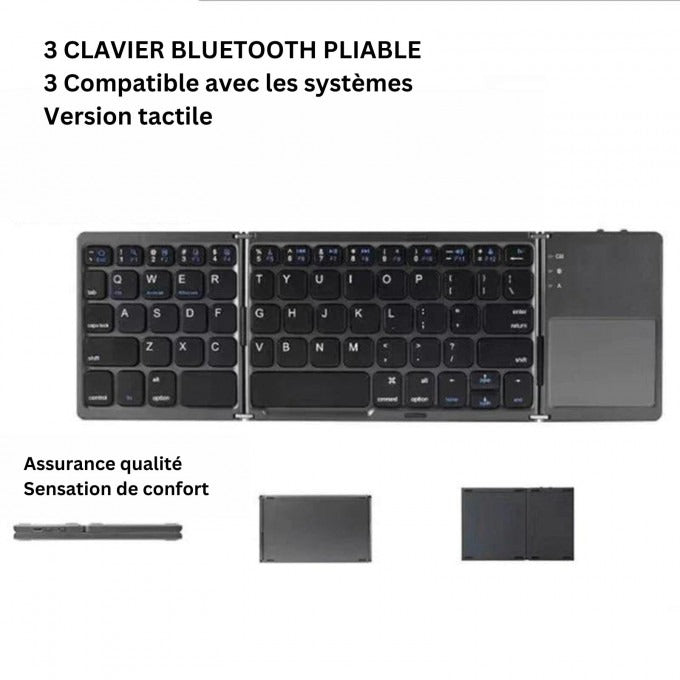 Clavier Bluetooth pliable avec pavé tactile